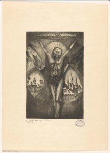 Christ on the Cross by Lodewijk Schelfhout (signed by artist)