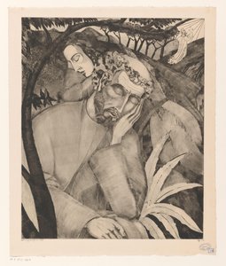 Christ on the Mount of Olives by Lodewijk Schelfhout (signed by artist)