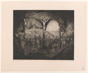 Golgotha I by Lodewijk Schelfhout (signed by artist)