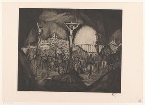 Golgotha I by Lodewijk Schelfhout (signed by artist)