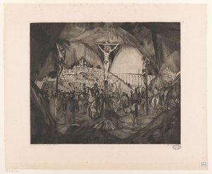 Golgotha I by Lodewijk Schelfhout (signed by artist)