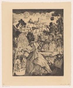 Hill Landscape with Hunter by Lodewijk Schelfhout (signed by artist)
