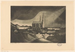Cathedral by Lodewijk Schelfhout (signed by artist)