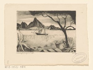 Sailing Ship in a Bay