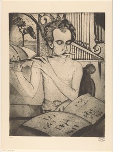 Half-Naked Boy Playing a Flute