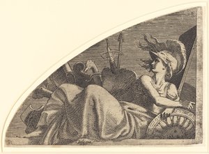 Bellona Seated on Her Trophies by Léon Davent after Francesco Primaticcio