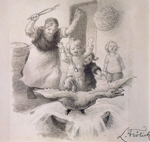 Ugly Duckling, Illustration for Fairy Tale by Hans Christian Andersen