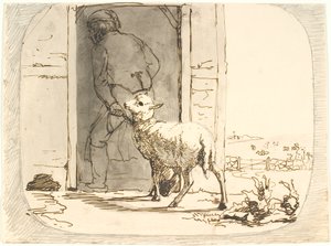 A Lamb is Led into the Stable