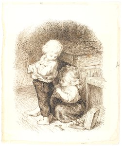 Little Girl Repairing a Boy