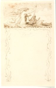 Vignette with Harp-Playing Mermaid; Below Ornamental Framing by Lorenz Frølich