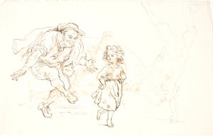 Elderly Man and Little Girl Dancing