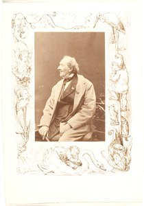 Border Drawing on a Photograph of H.C. Andersen by Lorenz Frølich