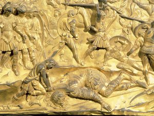 David and Goliath (detail) (post restoration)