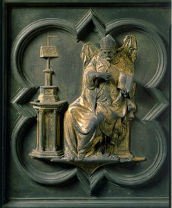 North Gate, Exterior Detail: Saint Augustine by Lorenzo Ghiberti