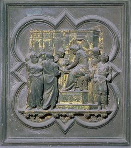 Pontius Pilate Washing His Hands before Christ, Sixteenth Panel of the North Doors of the Baptistery of San Giovanni