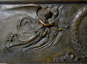 Two Angels (Detail) of the Reliquary of St. Zenobe. (Bronze Relief, 1432-1442) by Lorenzo Ghiberti