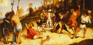 Martyrdom of St Stephen, division of Martinengo Altarpiece by Lorenzo Lotto by Lorenzo Lotto