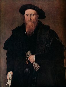 Portrait of a Gentleman with Gloves by Lorenzo Lotto
