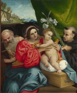 The Virgin and Child with Saints Jerome and Nicholas of Tolentino by Lorenzo Lotto