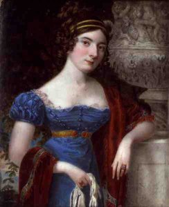 Lady in a Lace Bordered Blue Dress by Lorenzo Thewenti