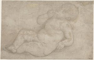 Study for a Reclining Christ Child by Lorenzo di Credi (attributed to)