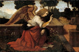 The Annunciation (detail) by Lorenzo di Credi
