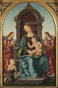 The Madonna and Child with the Infant Saint John and Two Angels by Lorenzo di Credi