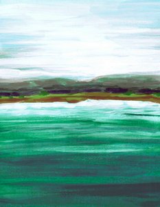 Serene Green Seascape by Lori Ann Folz