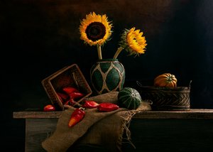 Rustic Sunflower Harvest