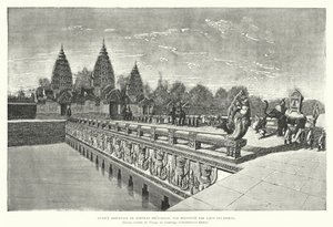 Eastern entrance to the Khmer temple of Preah Khan, Angkor, Cambodia by Louis (after) Delaporte