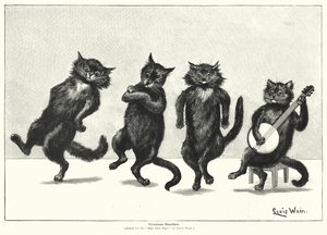Cats dancing by Louis (after) Wain