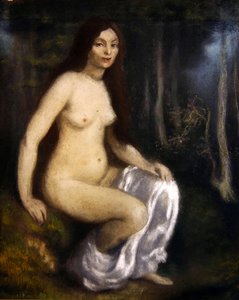 Young Woman Seated in a Forest