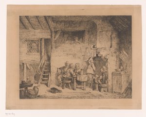 Group in Sixteenth-Century Clothing in a Tavern by Louis Antoine Carolus