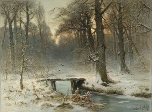 A January Evening in the Forest of The Hague. 1875 by Louis Apol
