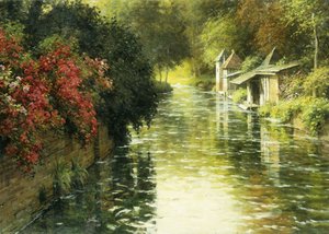 A French River Landscape by Louis Aston Knight