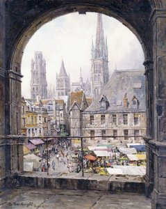 Market Place, Rouen by Louis Aston Knight