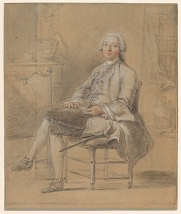 Seated Man Holding a Snuff Box, c. 1750-1760 by Louis Aubert