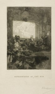 At the Chat Noir by Louis Auguste Lepère