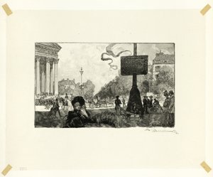 Corner of the Rue Royale, plate sixteen from Along the Seine and the Boulevards by Louis Auguste Lepère