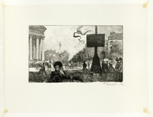 Corner of the Rue Royale, Plate Sixteen from Along the Seine and the Boulevards by Louis Auguste Lepère