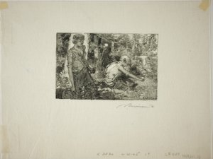 Gathering Lily-of-the-Valley by Louis Auguste Lepère