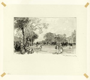 The Avenue of the Champs-Élysées, plate eighteen from Along the Seine and the Boulevards by Louis Auguste Lepère