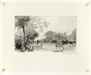 The Avenue of the Champs-Élysées, plate eighteen from Along the Seine and the Boulevards by Louis Auguste Lepère