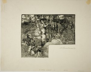 Ride to the Hounds, Mont-Gérard by Louis Auguste Lepère