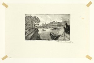 The Louvre, Viewed from the Pont-Neuf, plate thirteen from Along the Seine and the Boulevards by Louis Auguste Lepère