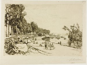 The Way to Billancourt by Louis Auguste Lepère