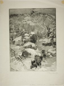 Winter: Cuvier-Châtillon Cliff by Louis Auguste Lepère