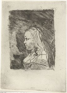 Bust of a Young Woman in Profile to the Left by Louis Bernard Coclers