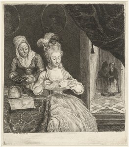 Young Woman Reading a Letter by Louis Bernard Coclers