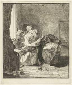 Mother with Sleeping Child by the Window by Louis Bernard Coclers